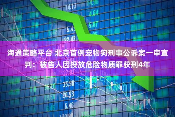 海通策略平台 北京首例宠物狗刑事公诉案一审宣判：被告人因投放危险物质罪获刑4年