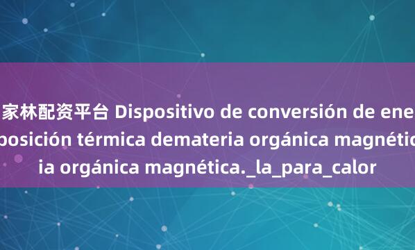 家林配资平台 Dispositivo de conversión de energía por descomposición térmica demateria orgánica magnética._la_para_calor
